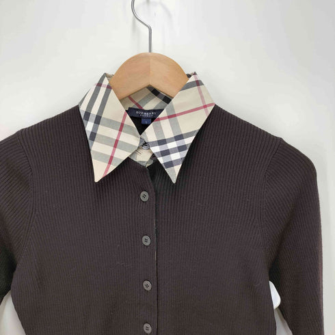バーバリーロンドン BURBERRY LONDON 襟ノバチェック ニットカーディガン レディース JPN:2